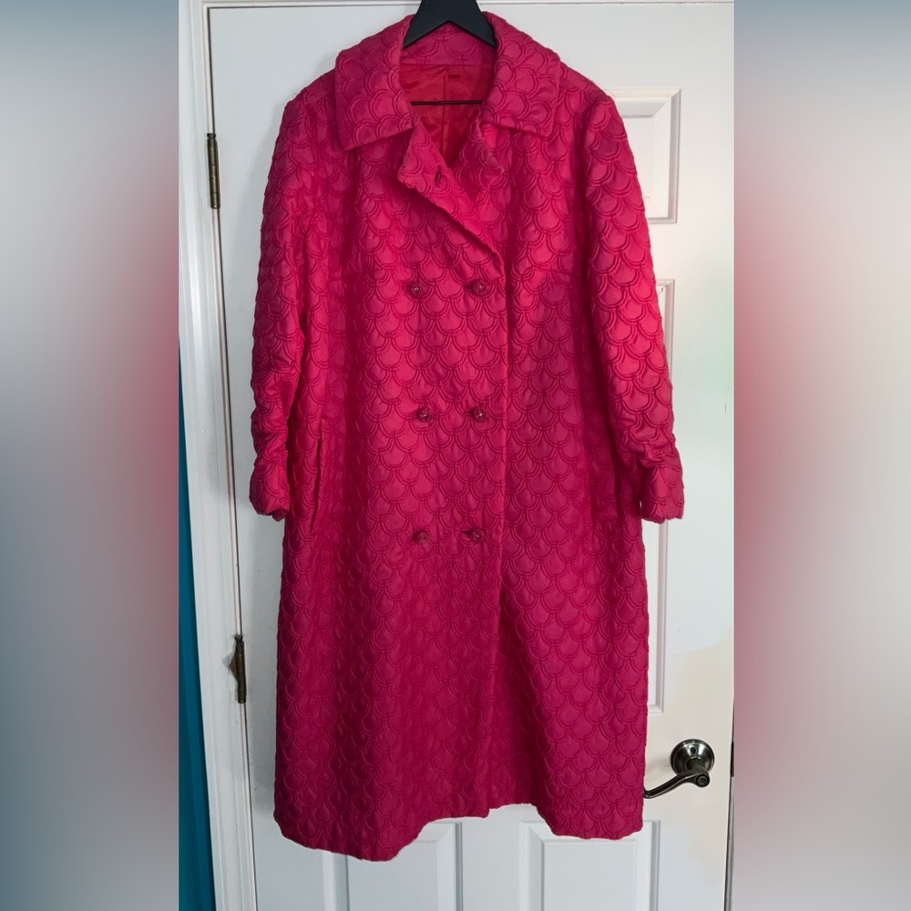 Hot Pink Vintage Handmade Woman’s Coat. Size 14/16